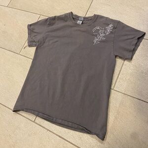 Gray Embroidered Men's T-Shirt